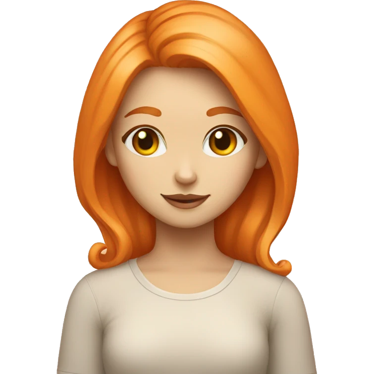 Girl 30years white and orange cat emoji