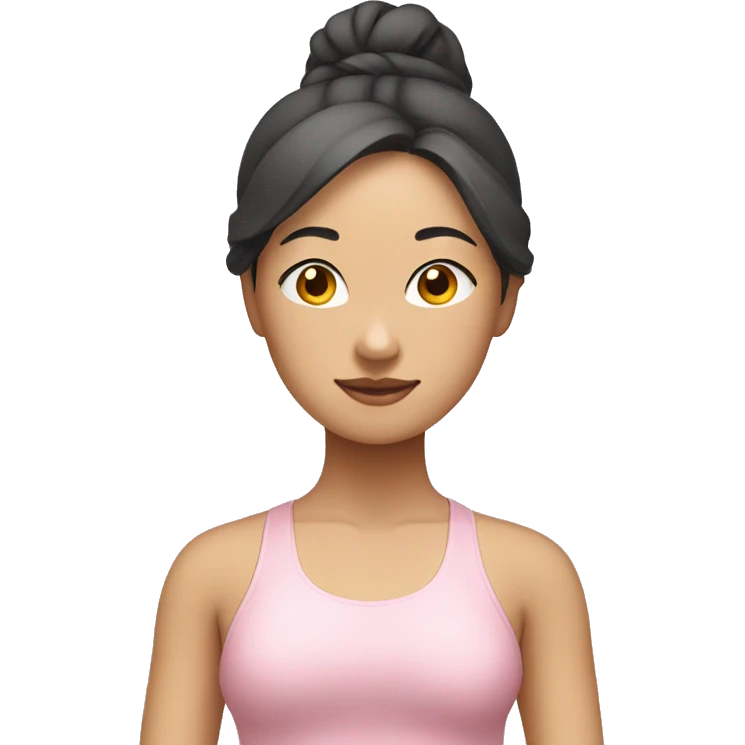 asian yoga girl light pink clothes  emoji