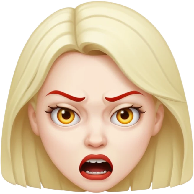 A women making a mad face emoji