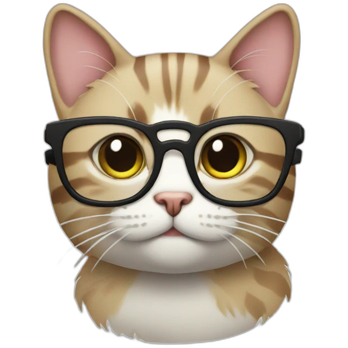 Cat with glasses and computer  emoji