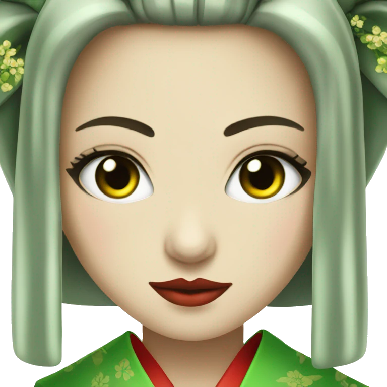 Green eyes geisha emoji
