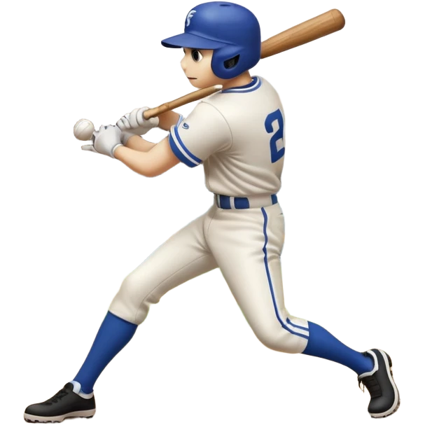 A baseball bat in mid-swing, with a ball flying towards the batter. The scene captures the motion and energy of the sport, with a blurred background of the diamond, batters’ box, and stands, emphasizing the precision and excitement of the game. emoji