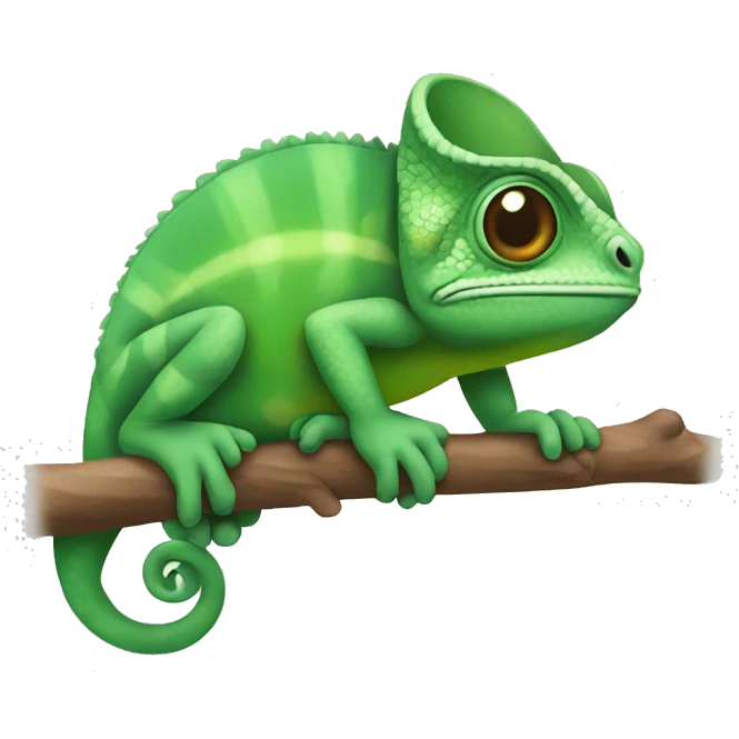 crouched chameleon  emoji