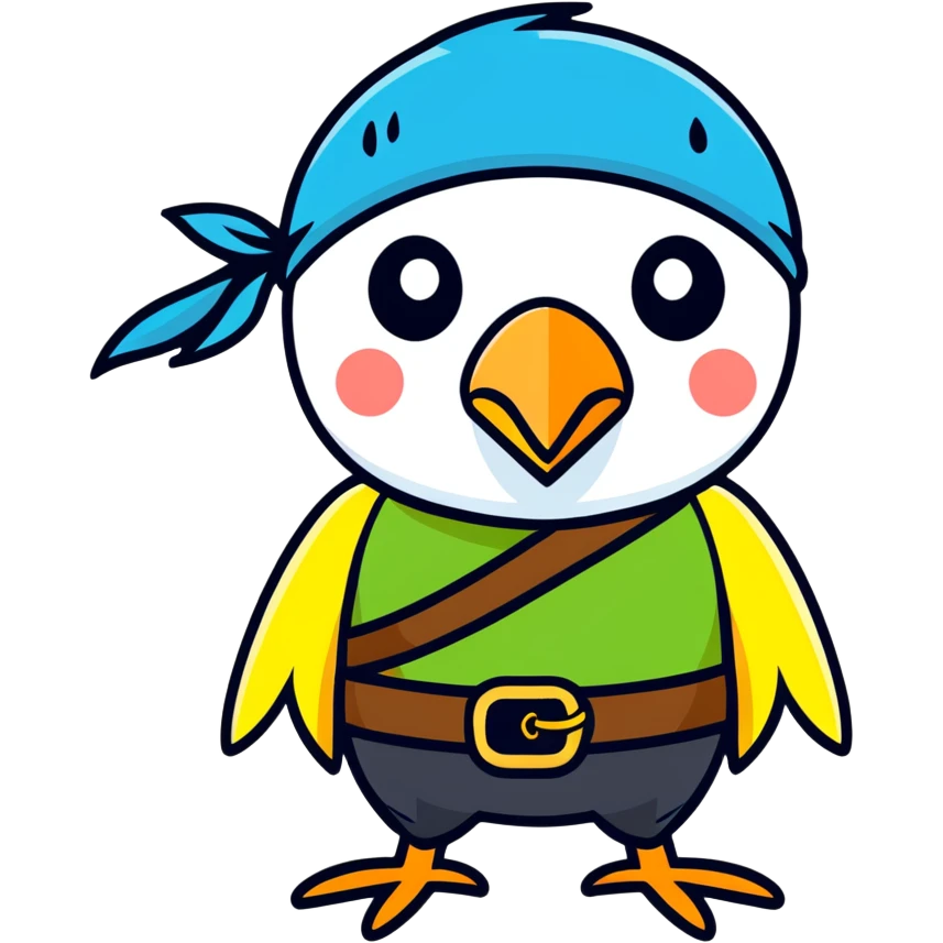pirate with eye patch and parrot emoji