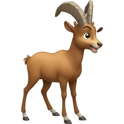 happy smiling brown chamois pointing to the left with his hoof emoji