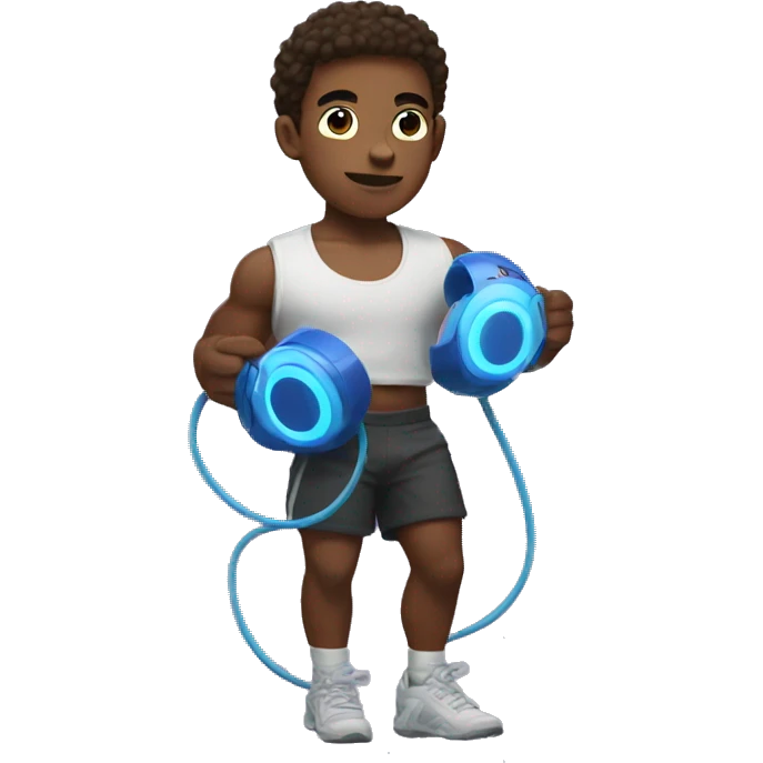 Buff boy with a PlayStation 5 emoji