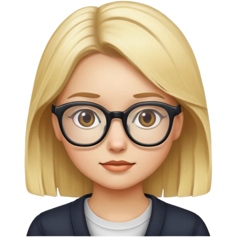 Fille blonde a lunette emoji