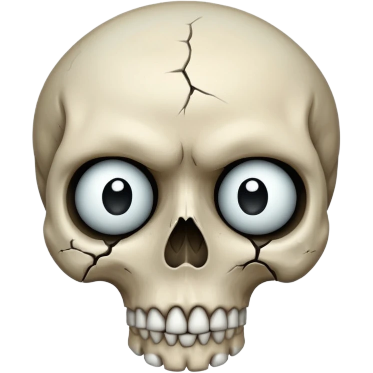 skull emoji with a single large tear, sad face emoji