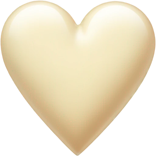 small cream colour heart, with light shimmer  emoji