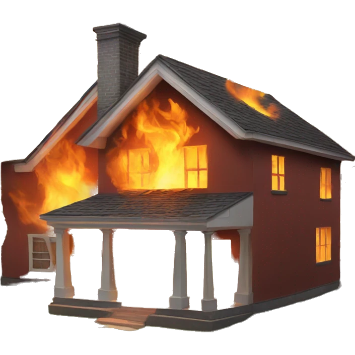 Fire and house emoji