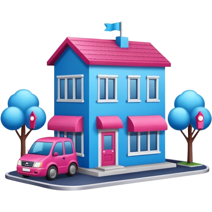 The building houses the Ozon order pickup point in its signature blue (digital blue) and raspberry colors. emoji