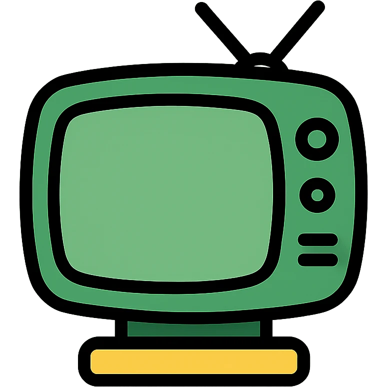 Green CRT television with rounded screen and stand emoji