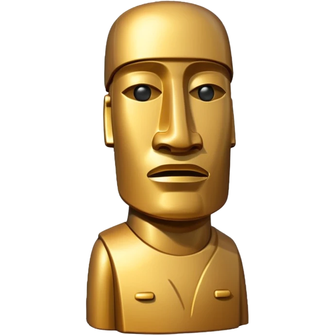 Golden Moai Slightly sideways view emoji