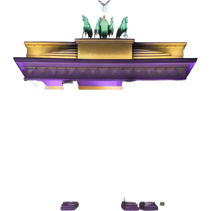Purple and yellow brandenburg gate emoji