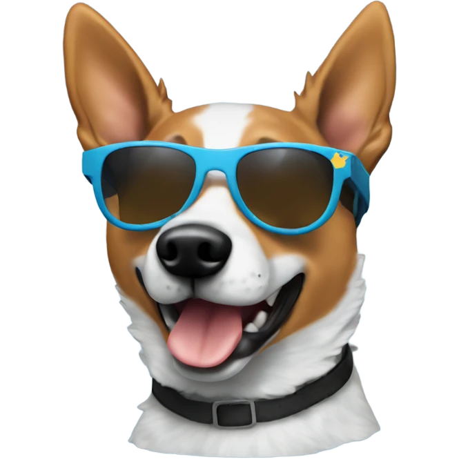 Texas heeler with sunglasses emoji