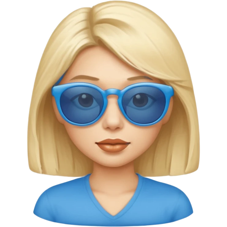 Blondie voy with blue sunglasses emoji
