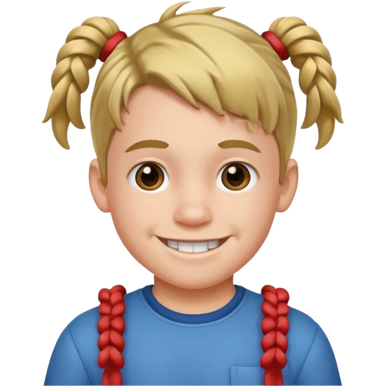 Wensday Boy with pigtails emoji
