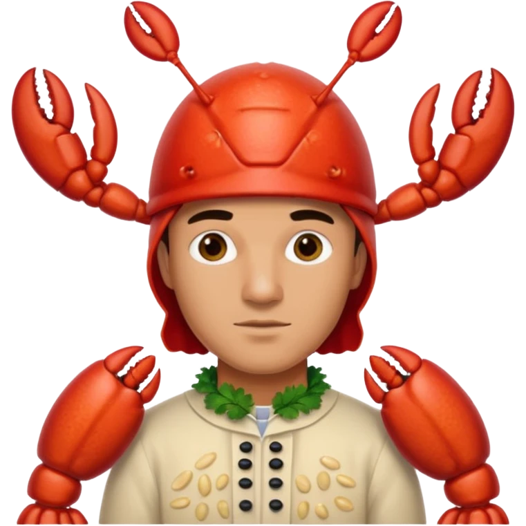man with a lobster risotto on their head emoji