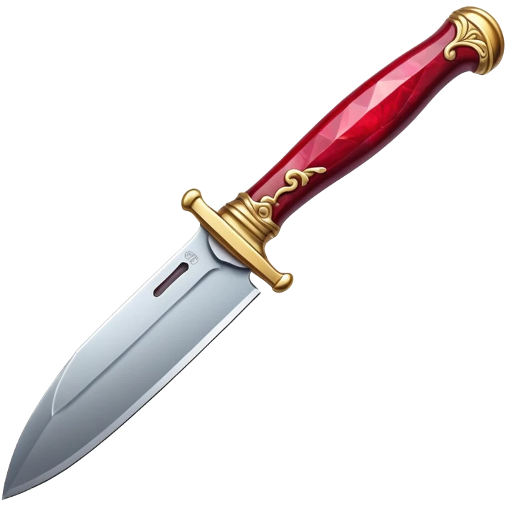 An ornate knife made of ruby emoji