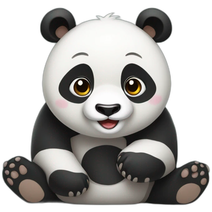 Panda qui est avec ses petits emoji