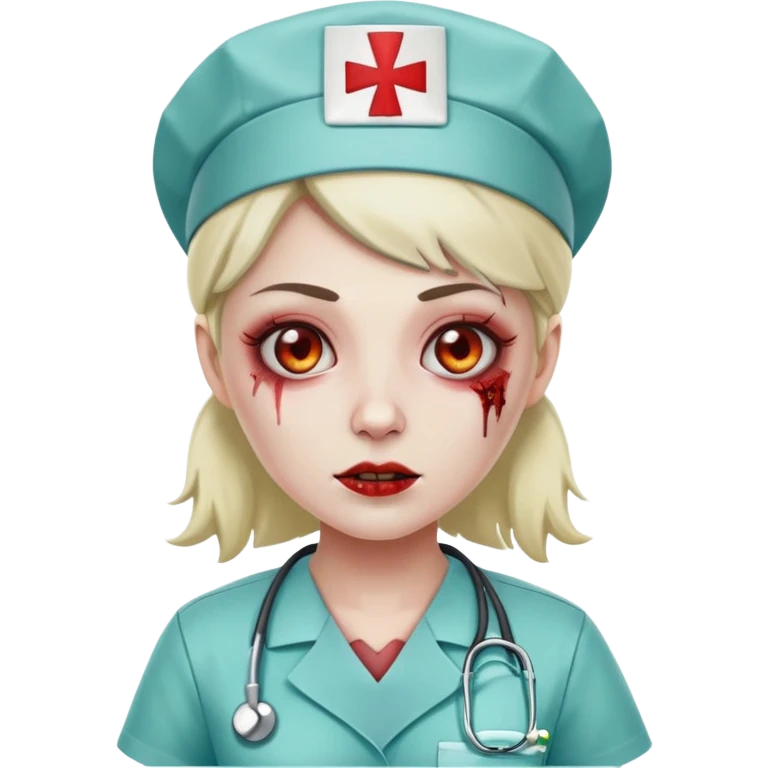 zombie nurse female with nurse hat and scrubs emoji
