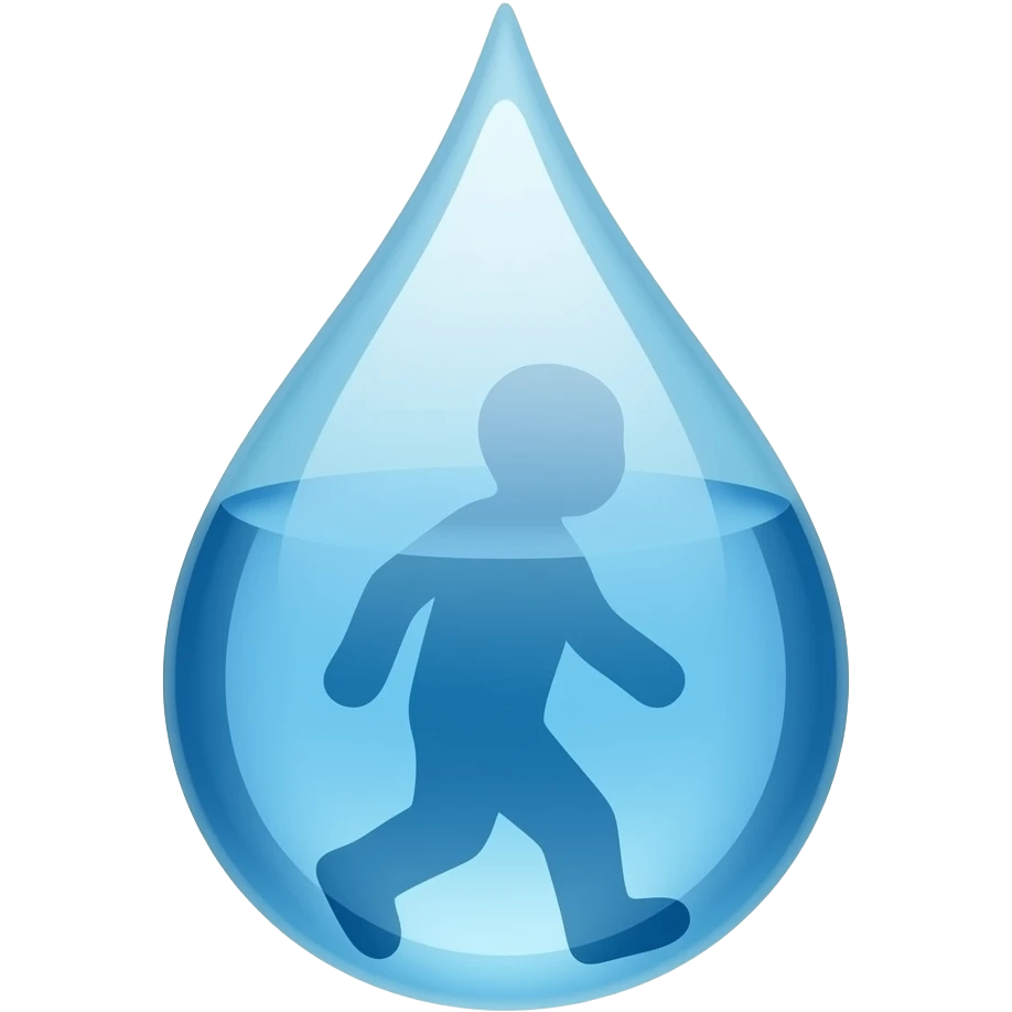 Walking water drop emoji
