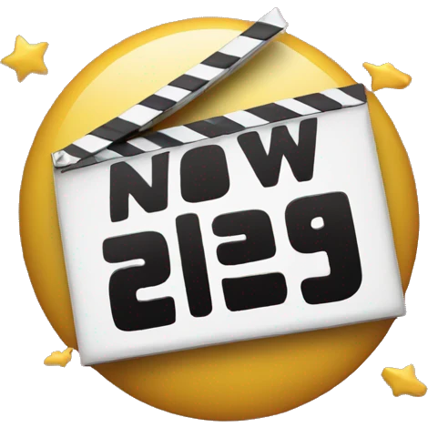 A sign that says now playing in theaters everywhere emoji