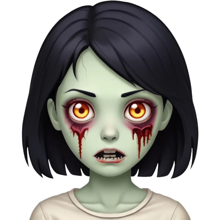 zombie girl with black hair emoji