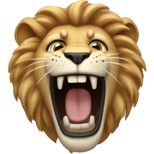 lion roars wriggling his head emoji