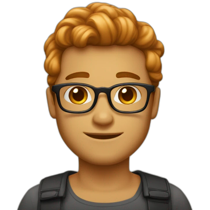 un beau gosse au couleur caramel avec des cheveux crépus noir emoji