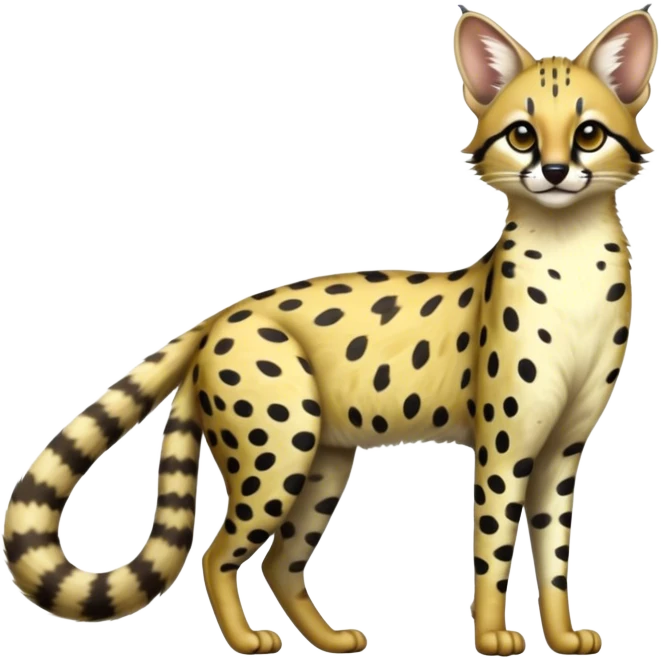 Serval-Genet-Civet-hybrid, full body emoji