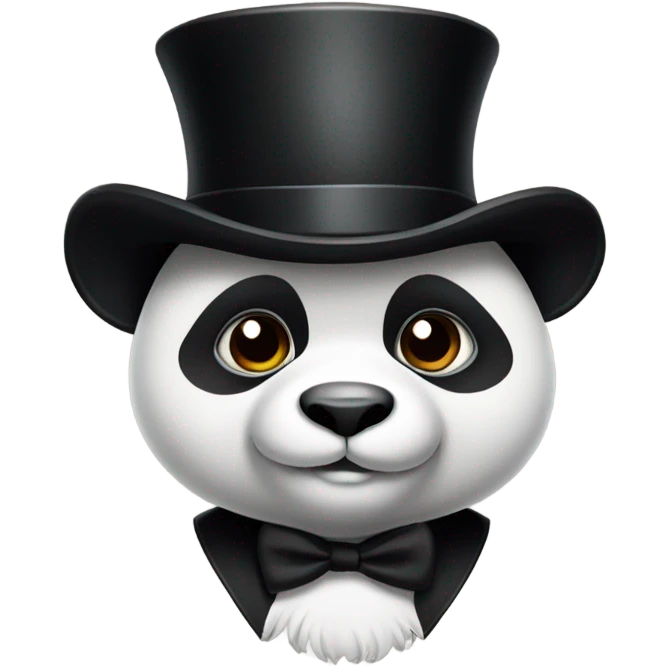 Panda with top hat emoji