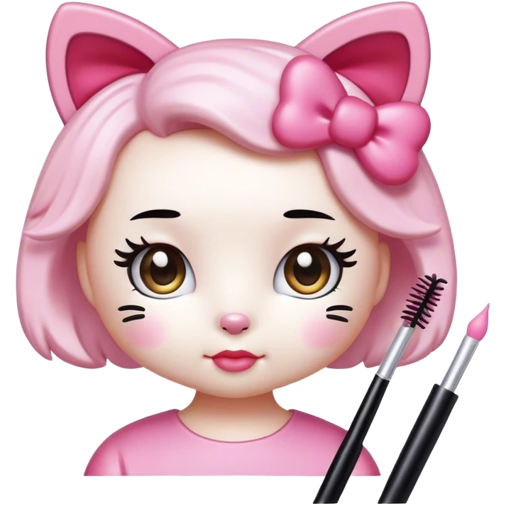 HELLO KITTU sanrio with mascara spoolie emoji