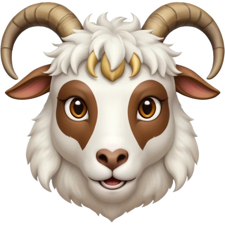 Goat face with horn emoji