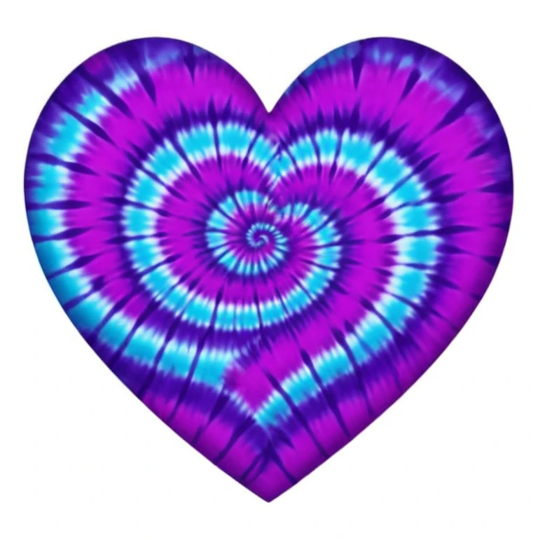 purple heart with a tie-dye pattern emoji