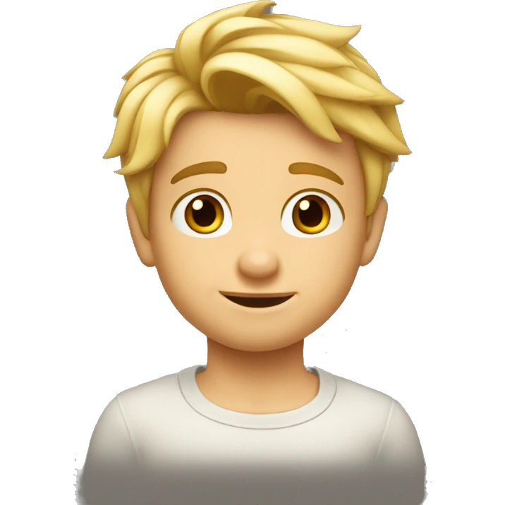 Caras niño con pelo rubio corto estilo disney emoji