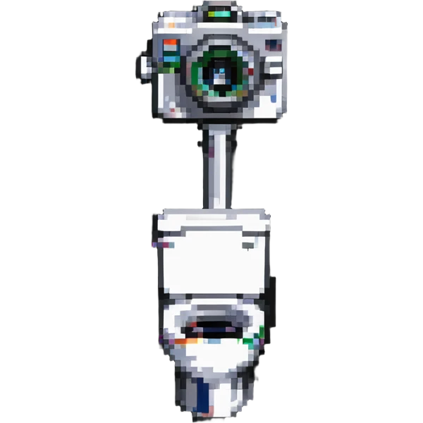 skibidi toilet character, toilet with camera head emoji