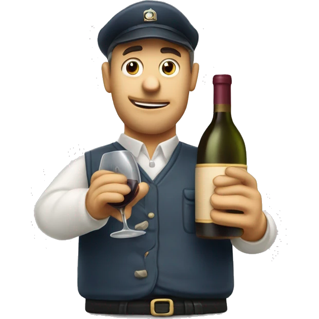 Drunken postman with wine decanter emoji