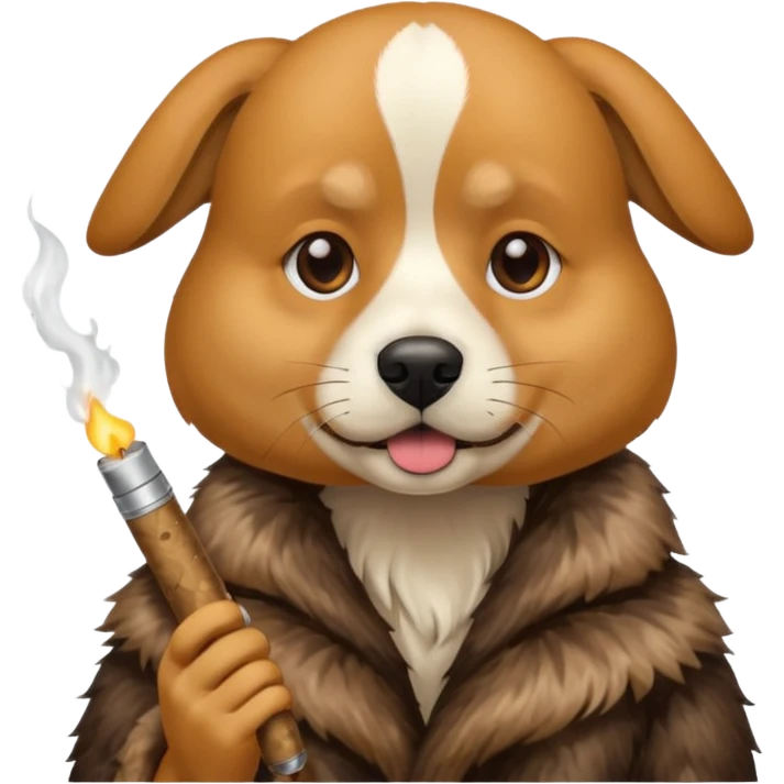 Dog smoking weed emoji
