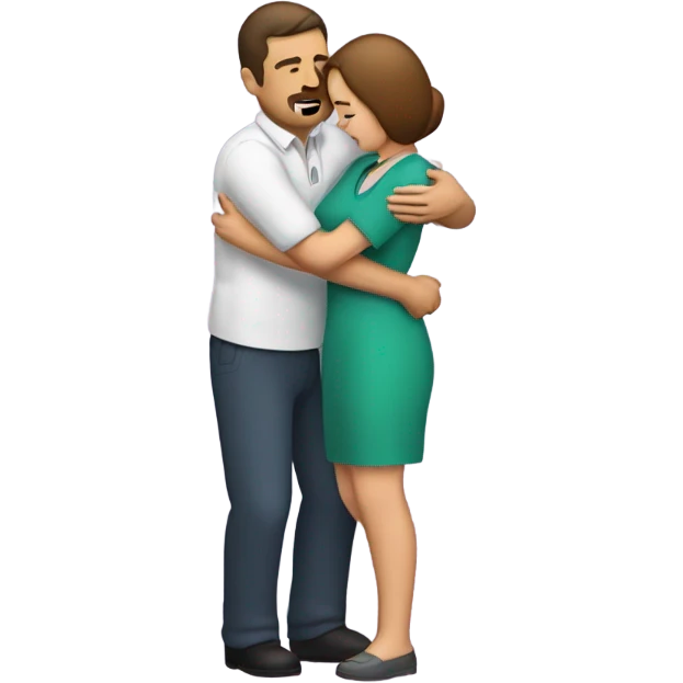 Man performing Heimlich maneuver on a woman emoji