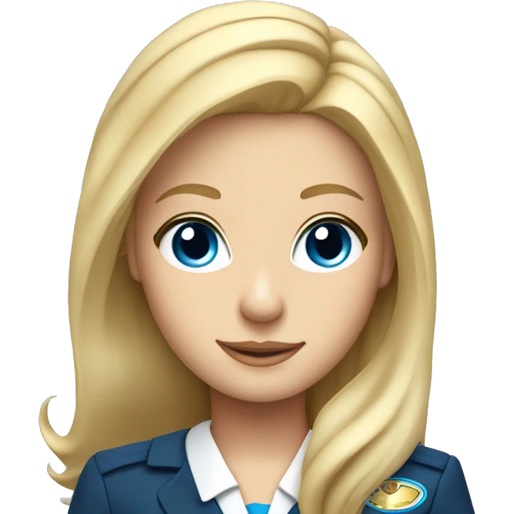 long blonde hair blue eyed girl flight attendant emoji