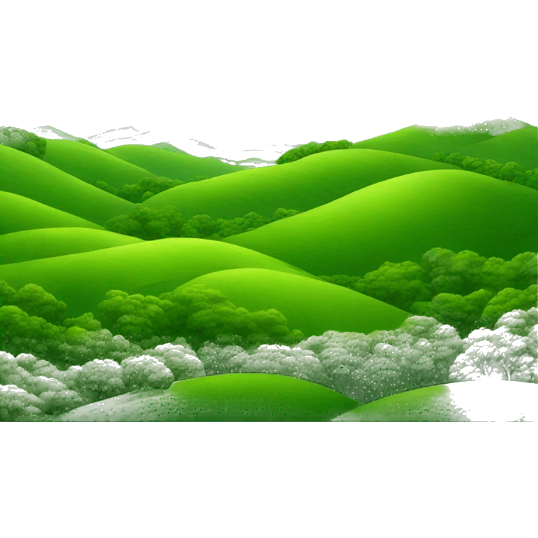 Rolling green hills with oak trees emoji