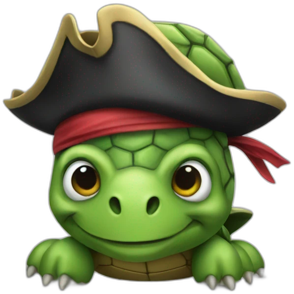 Turtle pirate emoji