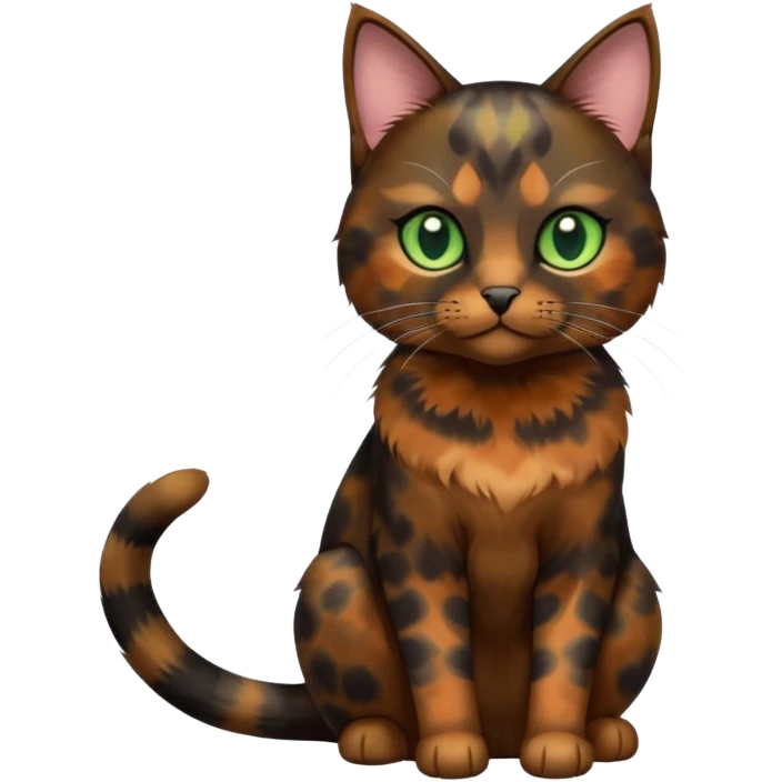 dark tortoiseshell cat pastel green eyes emoji