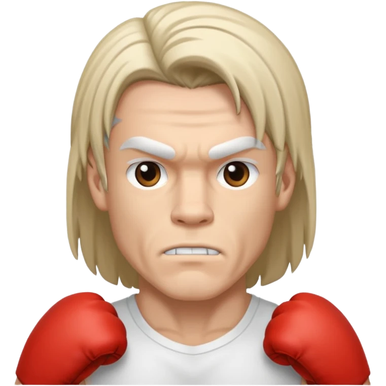White  boxer with a long mullet haircut emoji