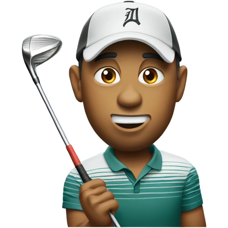 Tiger woods with broken golf club emoji