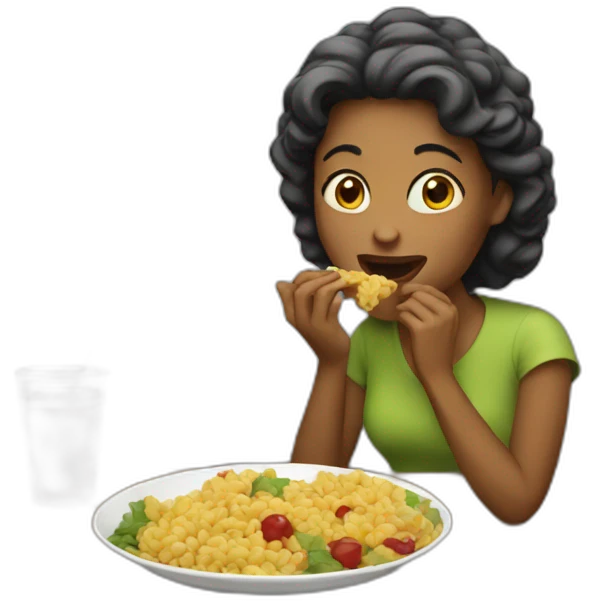 Woman eating emoji