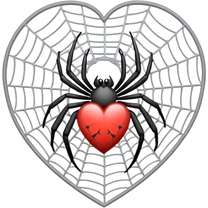An heart emoji made up of SPIDER web emoji