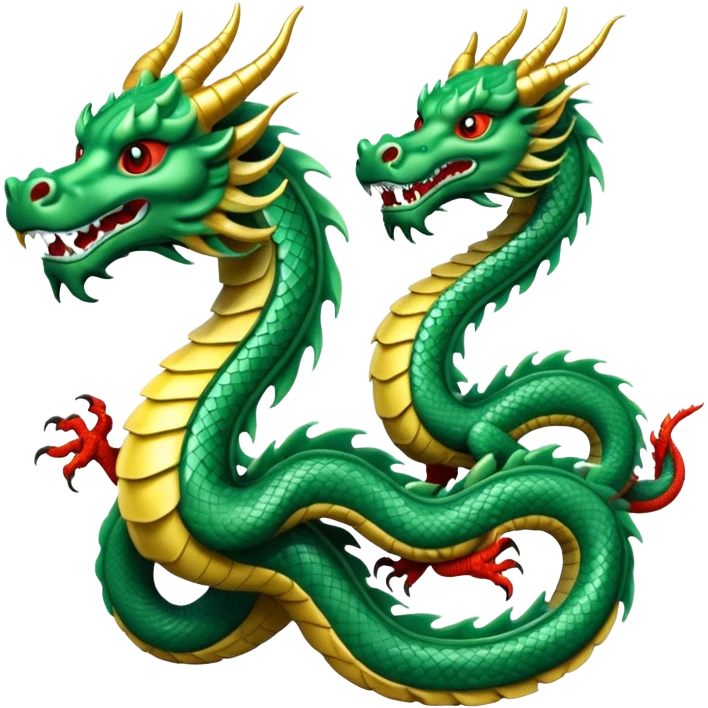 2 animaux chinois sur la muraille de chine emoji
