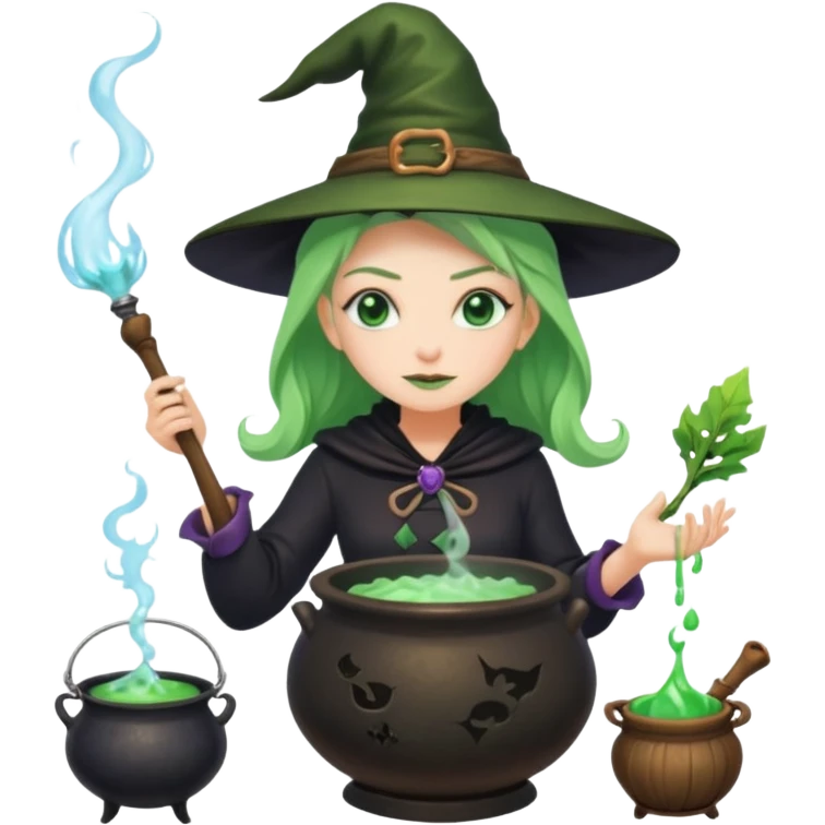 green witch cooking potion emoji